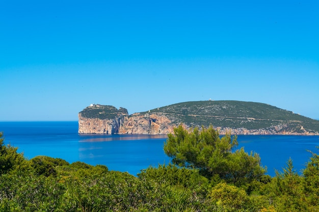 Landscape of the coast of Capo Caccia in Sardinia