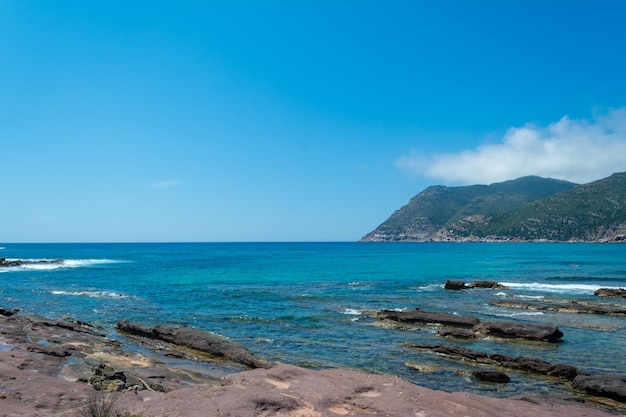 Landscape of the coast near Porto Ferro beach