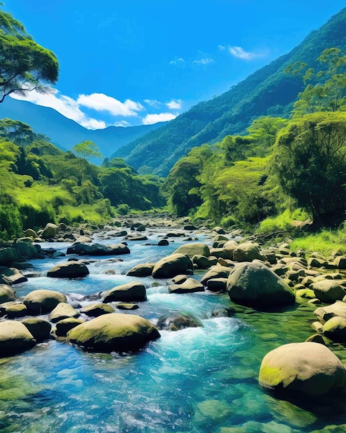 Пейзаж красочного колумбийского природного неба и деревьев