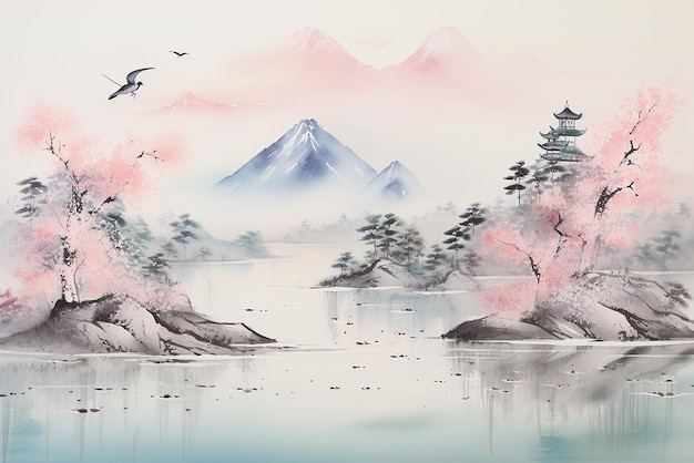 A landscape created in Japanese style