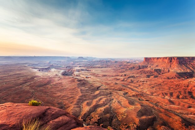 Paesaggio di dead horse point state park al tramonto, utah usa