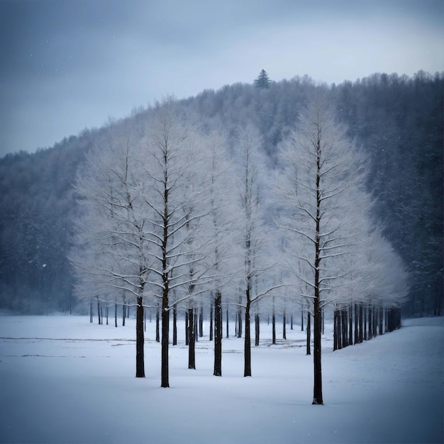 landscape of a field and mountains all covered with snow and the shining sun