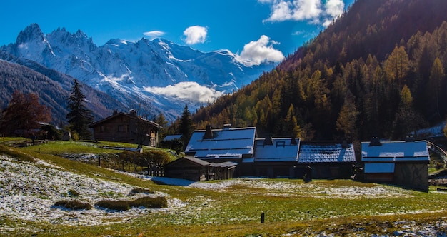 Landscape of the french alps in autumn