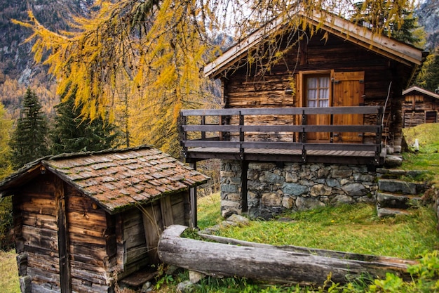 Landscape of the french alps in autumn