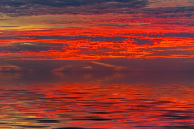 landscape from a height overlooking the sea and a bright sunset