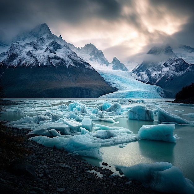 Photo landscape of a glacier in alaska