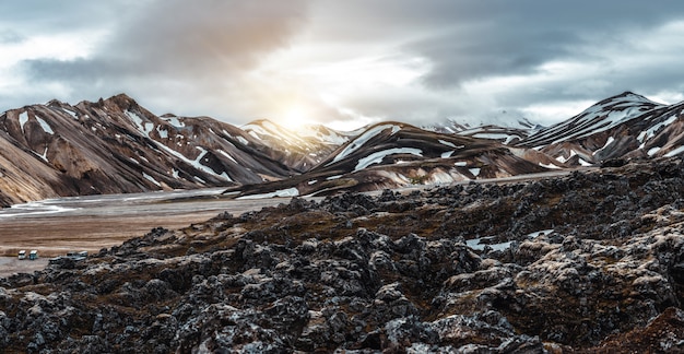 Landscape of glacier mountains