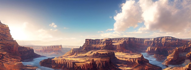 Foto paesaggio nel grand canyon fotorealistico altamente dettagliato