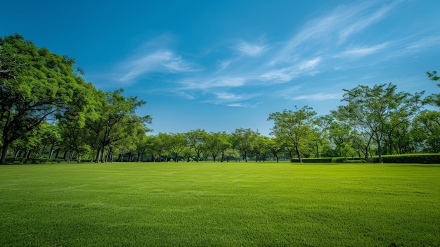 landscape of grass field and green environment public park use as natural backgroundbackdrop