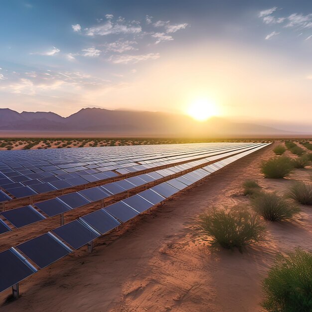 緑の環境 エコ 環境 都市 清潔なエネルギー 太陽光 太陽パネル 農場 砂漠