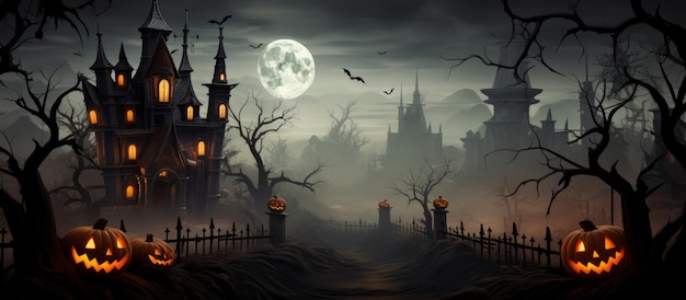 landscape for halloween illustration