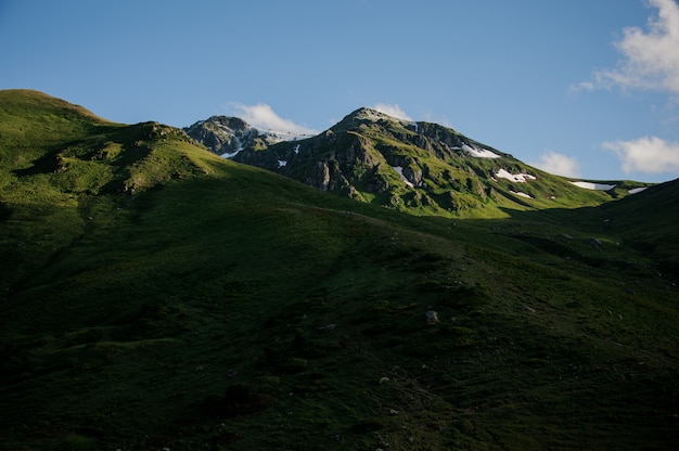 Landscape of the hills and a cloudy sky