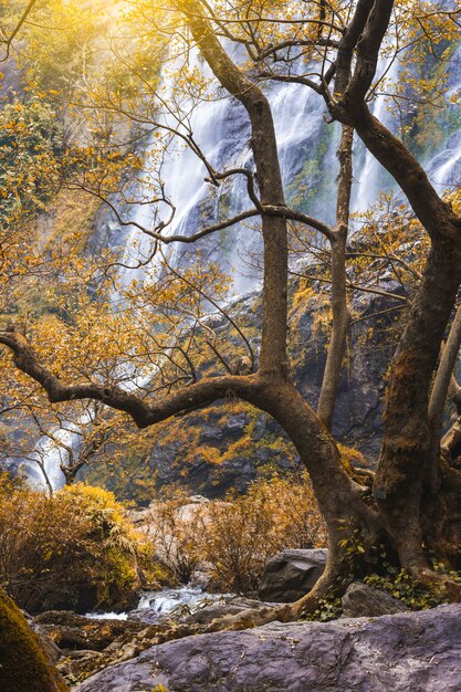 Landscape of Klonglan waterfall  National Park  Thailand Landscape photo 