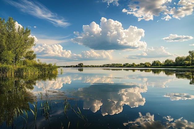 Landscape of a lake surrounded