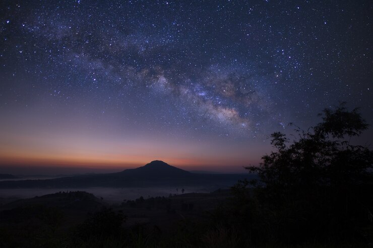 Photo 天空の銀河系の銀河、星空の夜空