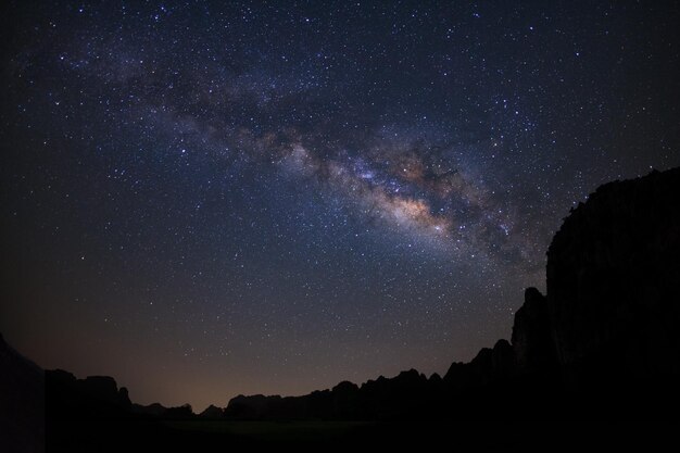 風景, 天の川, 銀河, 上に, 山, 夜空, ∥で∥, 星