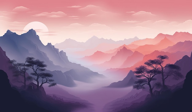 landscape monochromatic gradient background