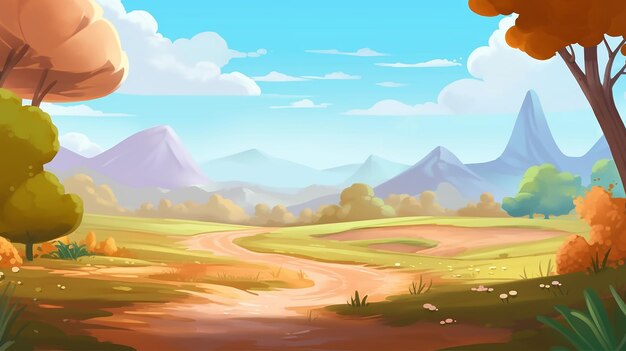 landscape in the morning digital painting wallpaper