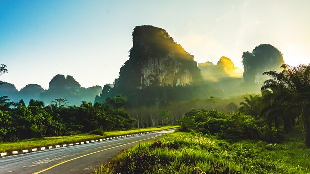 Landscape of mountain in krabi province Thailand