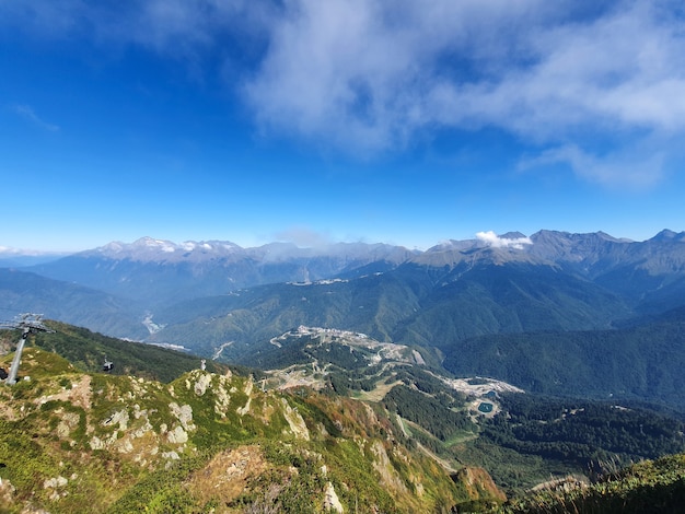 Landscape of mountain peaks