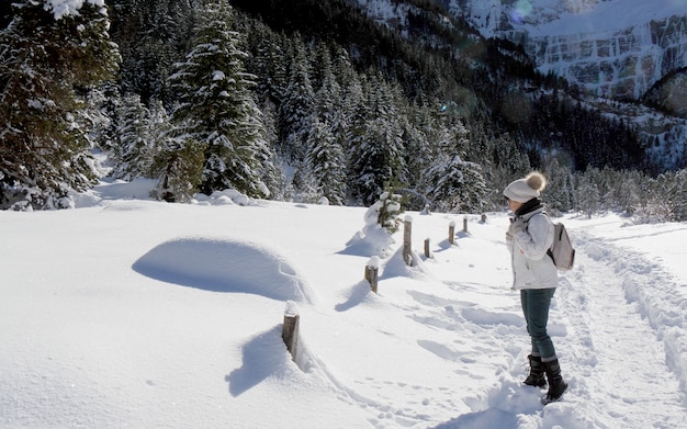 Landscape of mountain in winter, Circus of Gavarnie