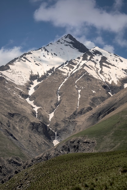 Landscape of mountains with snow