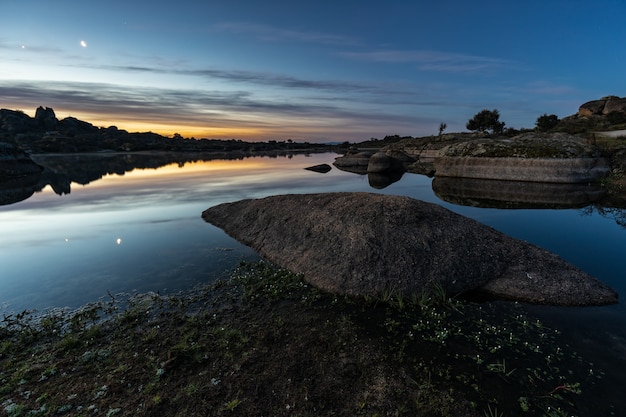 Landscape in the natural area of the Barruecos. Malpartida de Caceres. Spain.