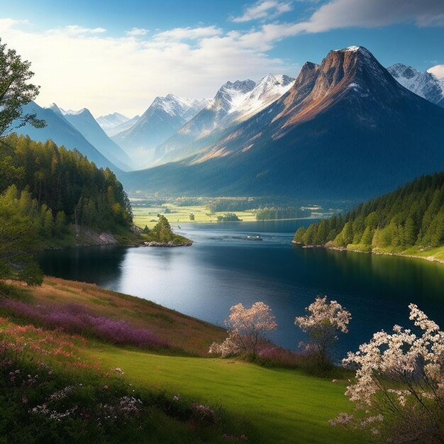 landscape nature mountain clouds