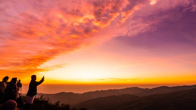 写真 夕暮れの日の出の空の風景