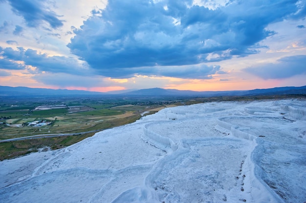 Landscape of pamukkale turkey Sunset