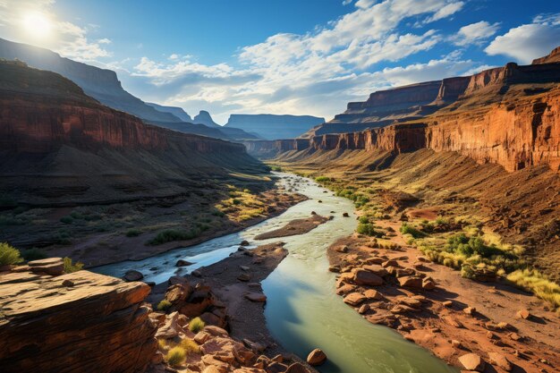 Фото Ландшафтная фотография в захватывающем пейзаже большого каньона