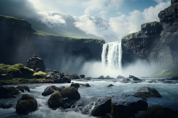 Landscape photography of majestic waterfalls