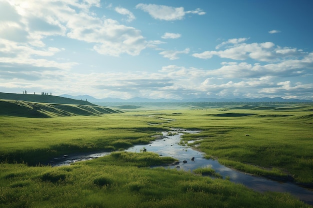 Landscape photography of prairies and green fields