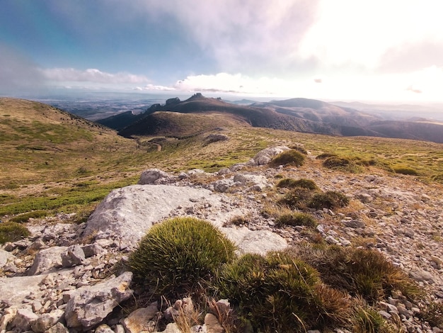 Landscape photography in the rocks of Herrera next to Talamantes and Moncayo, Aragon. Spain.