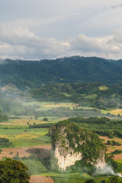 Landscape of Phu Lanka mountain forest park in Phayao province Thailand