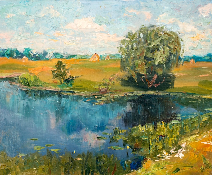 Фотография пейзаж, картина природы, картина маслом, рисунок ручной работы