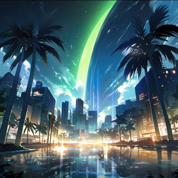 portal gate landscape anime futuristic illustration mystical fantasy art  glowing digital 30036095 Stock Photo at Vecteezy