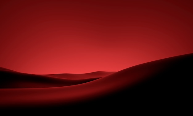 Landscape Red Desert 3d render clear sky