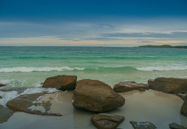 Landscape of rocks and beaches in the summer Koh Samet Rayong Thailand High angle viewpoint