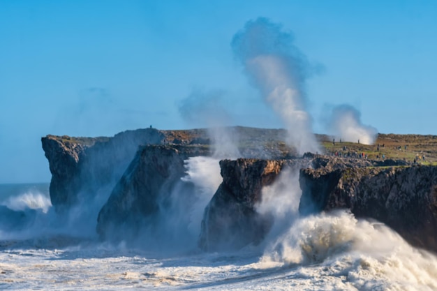 Photo landscape and rugged cliffs of the asturian coast