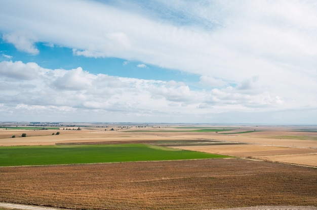 Landscape of rural fields in Valladolid, Spain