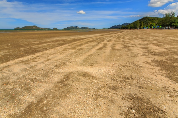 Landscape sand beach and blue sky