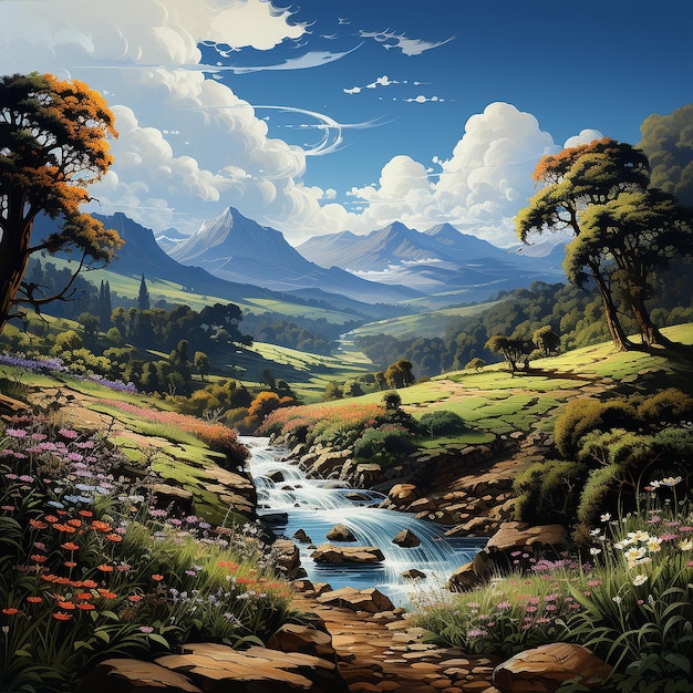 landscape scenery illustrations