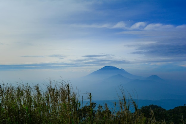 Landscape scenery of top Mount Ungaran Semarang Indonesia