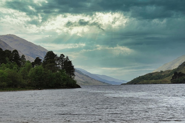 Landscape in the Scottish Highlands Scotland United Kingdomlake