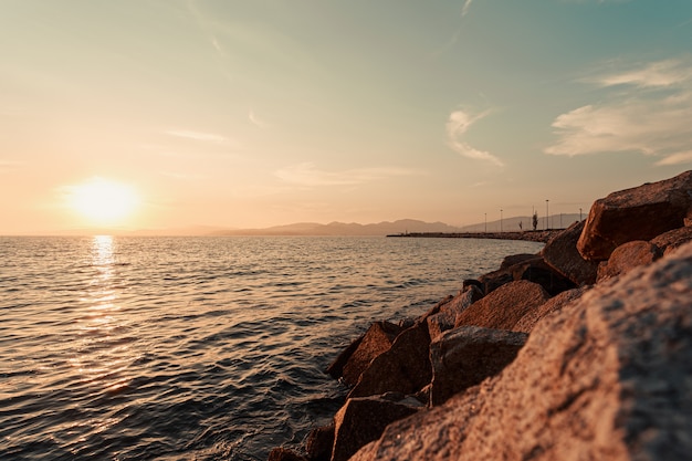 Landscape shot of the walk near the coast of spain