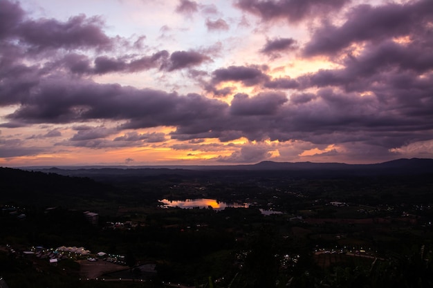 Landscape of the sky during twilight or sunset.