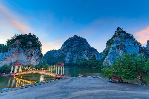 Landscape of Snake Mountain at Ratchaburi Province Thailand In Thailand we call Khao Hin Ngoo