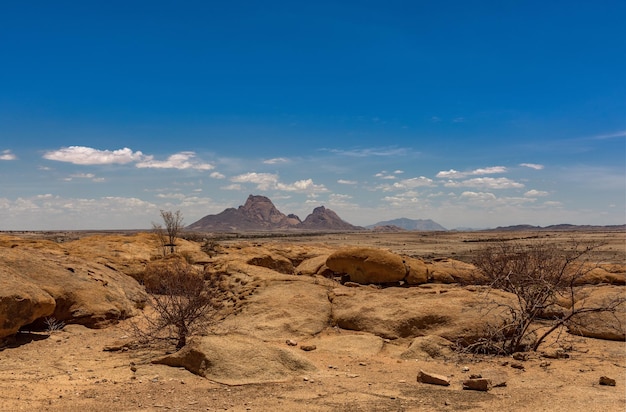 Landscape spitzkoppe mountain - bald granite peak in erongo namibia