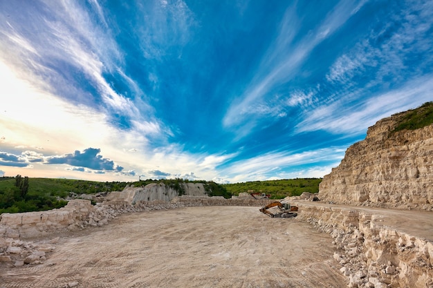 Landscape of stone quarry on a summer dayLandscape of stone quarry on a summer day